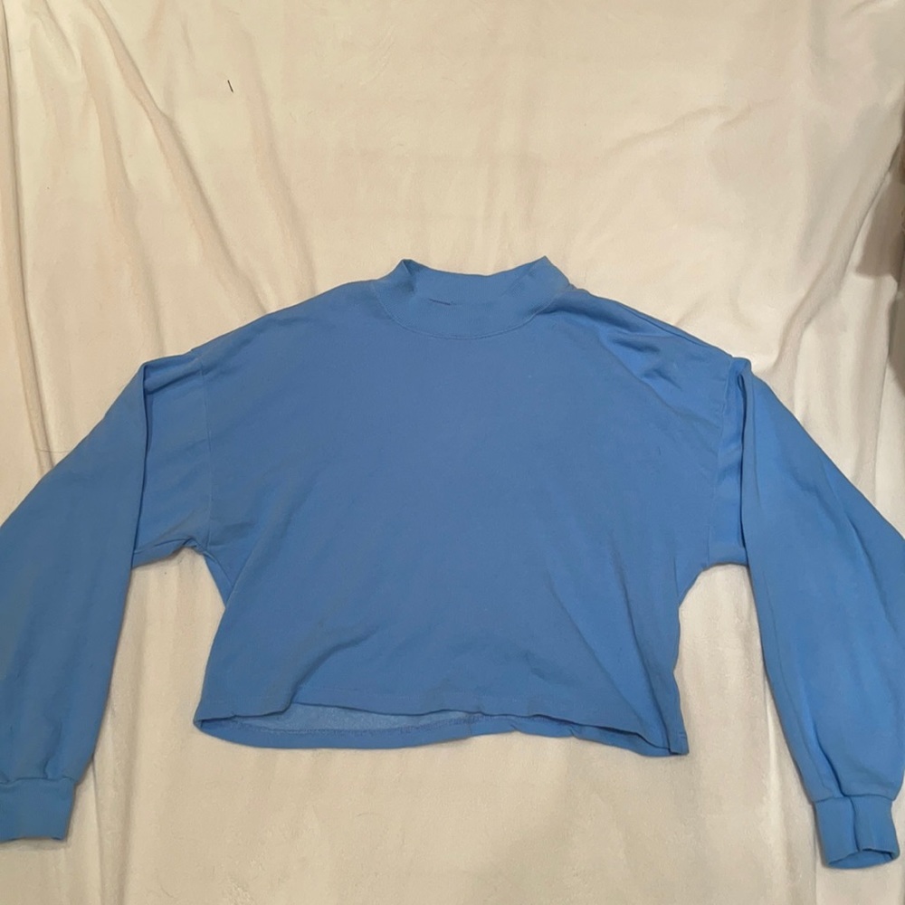 Cropped long sleeve turtle neck